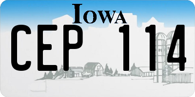 IA license plate CEP114