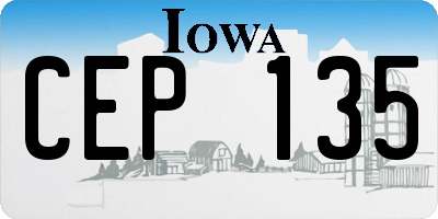 IA license plate CEP135