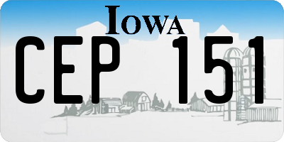 IA license plate CEP151