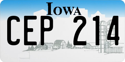 IA license plate CEP214