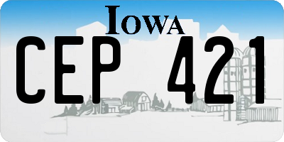 IA license plate CEP421