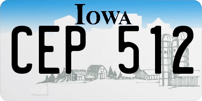 IA license plate CEP512