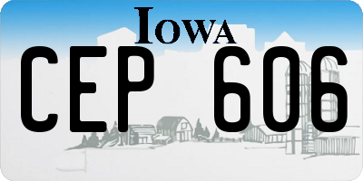 IA license plate CEP606