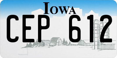 IA license plate CEP612