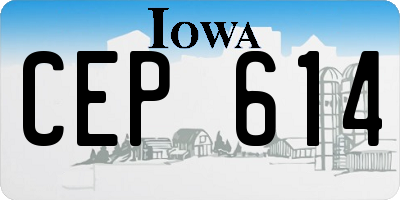IA license plate CEP614