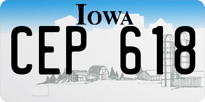 IA license plate CEP618