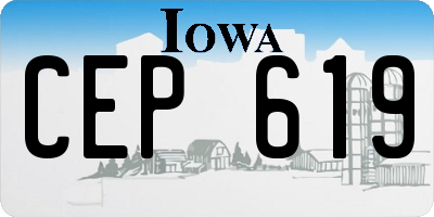 IA license plate CEP619