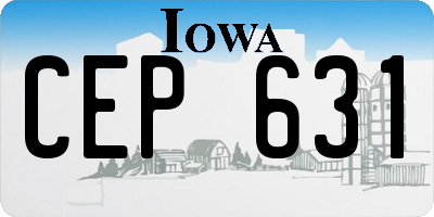 IA license plate CEP631