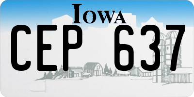 IA license plate CEP637