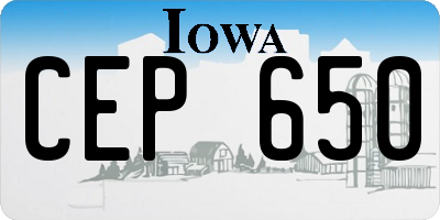IA license plate CEP650