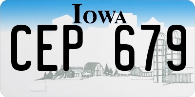 IA license plate CEP679