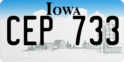 IA license plate CEP733