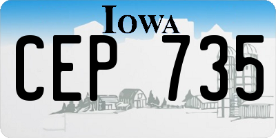 IA license plate CEP735