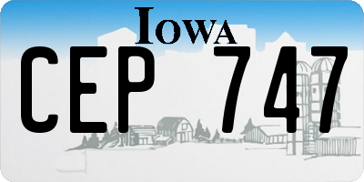 IA license plate CEP747