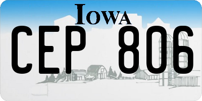 IA license plate CEP806