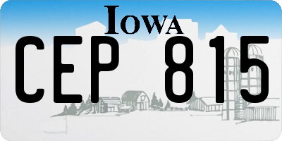 IA license plate CEP815