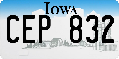 IA license plate CEP832