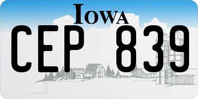 IA license plate CEP839