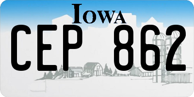IA license plate CEP862
