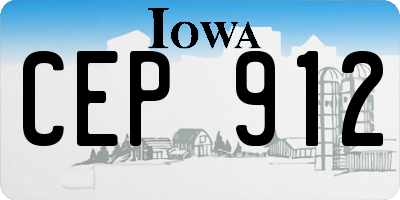IA license plate CEP912