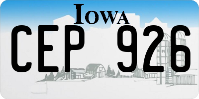 IA license plate CEP926
