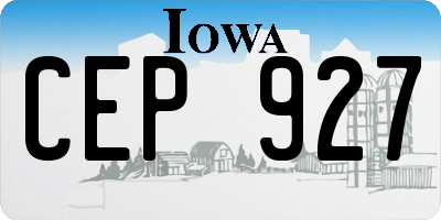 IA license plate CEP927