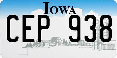 IA license plate CEP938