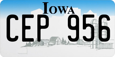 IA license plate CEP956