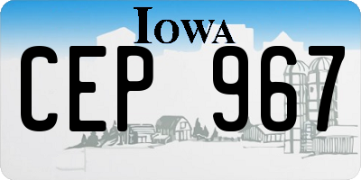 IA license plate CEP967