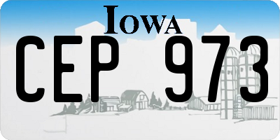 IA license plate CEP973