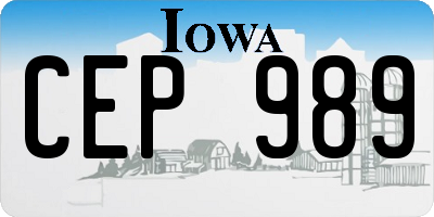 IA license plate CEP989