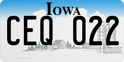 IA license plate CEQ022