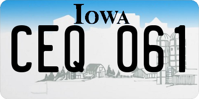 IA license plate CEQ061