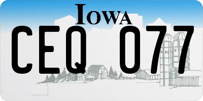 IA license plate CEQ077