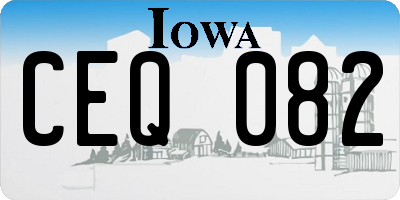 IA license plate CEQ082