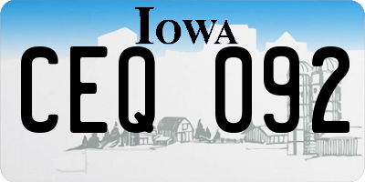 IA license plate CEQ092