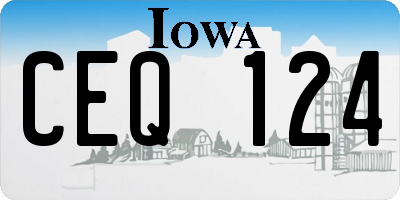 IA license plate CEQ124
