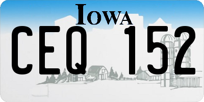 IA license plate CEQ152