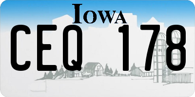 IA license plate CEQ178