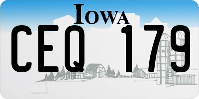 IA license plate CEQ179
