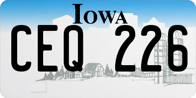 IA license plate CEQ226
