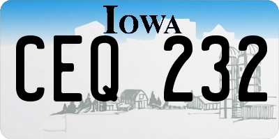 IA license plate CEQ232