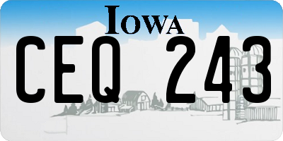 IA license plate CEQ243
