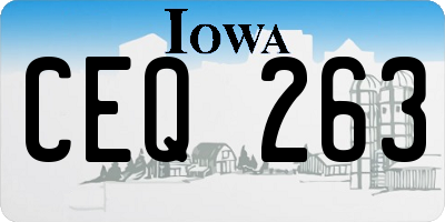 IA license plate CEQ263
