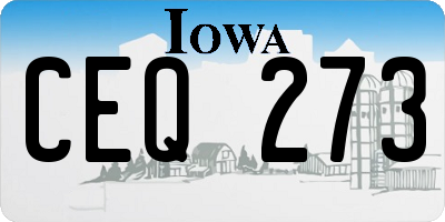 IA license plate CEQ273