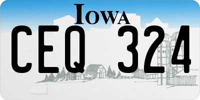 IA license plate CEQ324