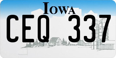 IA license plate CEQ337