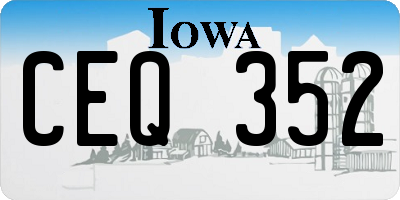 IA license plate CEQ352