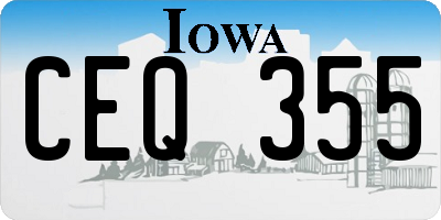IA license plate CEQ355