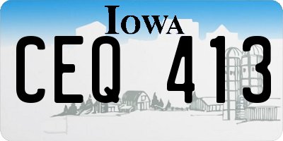 IA license plate CEQ413